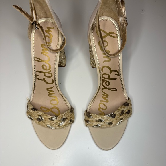 Sam Edelman Yoana Woven Raffia & Leather Sandals Size 10 GUC - Picture 1 of 8